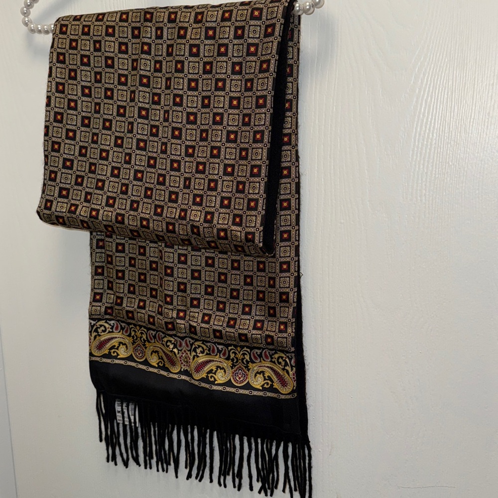 Jos. A. Bank Black Silk & Wool Scarf